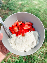 Load image into Gallery viewer, Yogurt made from Jersey Cow raw milk - FRESH IN THE FRIDGE: Grace Ranch - 16 ounces - pickup only - please return glass jar at your next pickup