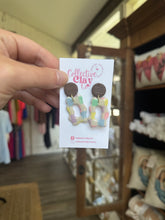 Load image into Gallery viewer, Spring Checker Dangle Variety (Square, Arch, Wavy) Earings -Collective Clay by Julie Schrader
