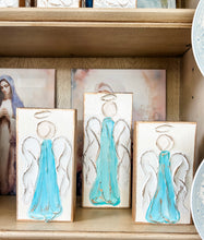 Load image into Gallery viewer, Large single Angel on wood by Coddiwomple Designs - Stretched Out Designs
