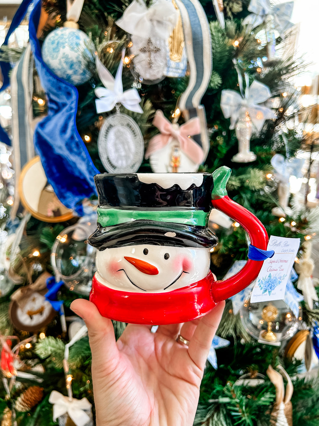 Snowman - Christmas tree christmas candle - Belle Reve Designs by Megan Gatte