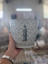 Load image into Gallery viewer, Assorted planters with Mary  - The Gilded Mosquito by Lisa Leger
