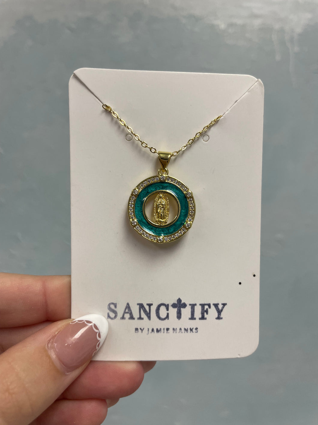 Green Mary  Necklace - Sanctify by Jamie Hanks