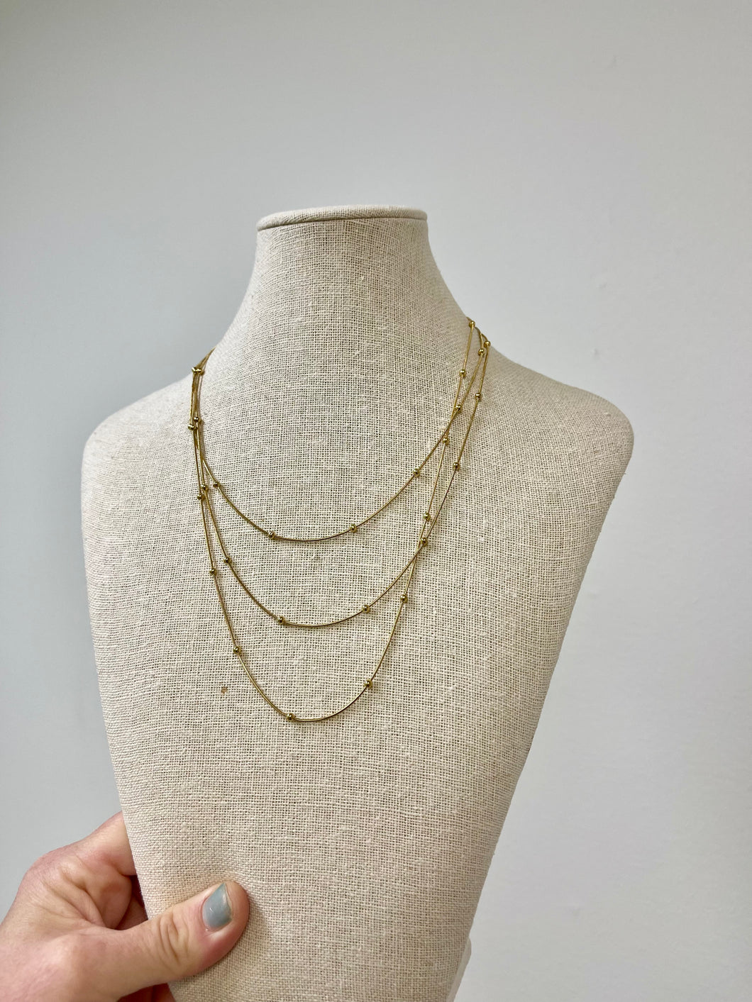 3- gold bead necklace- The Gilded Mosquito by Lisa Leger