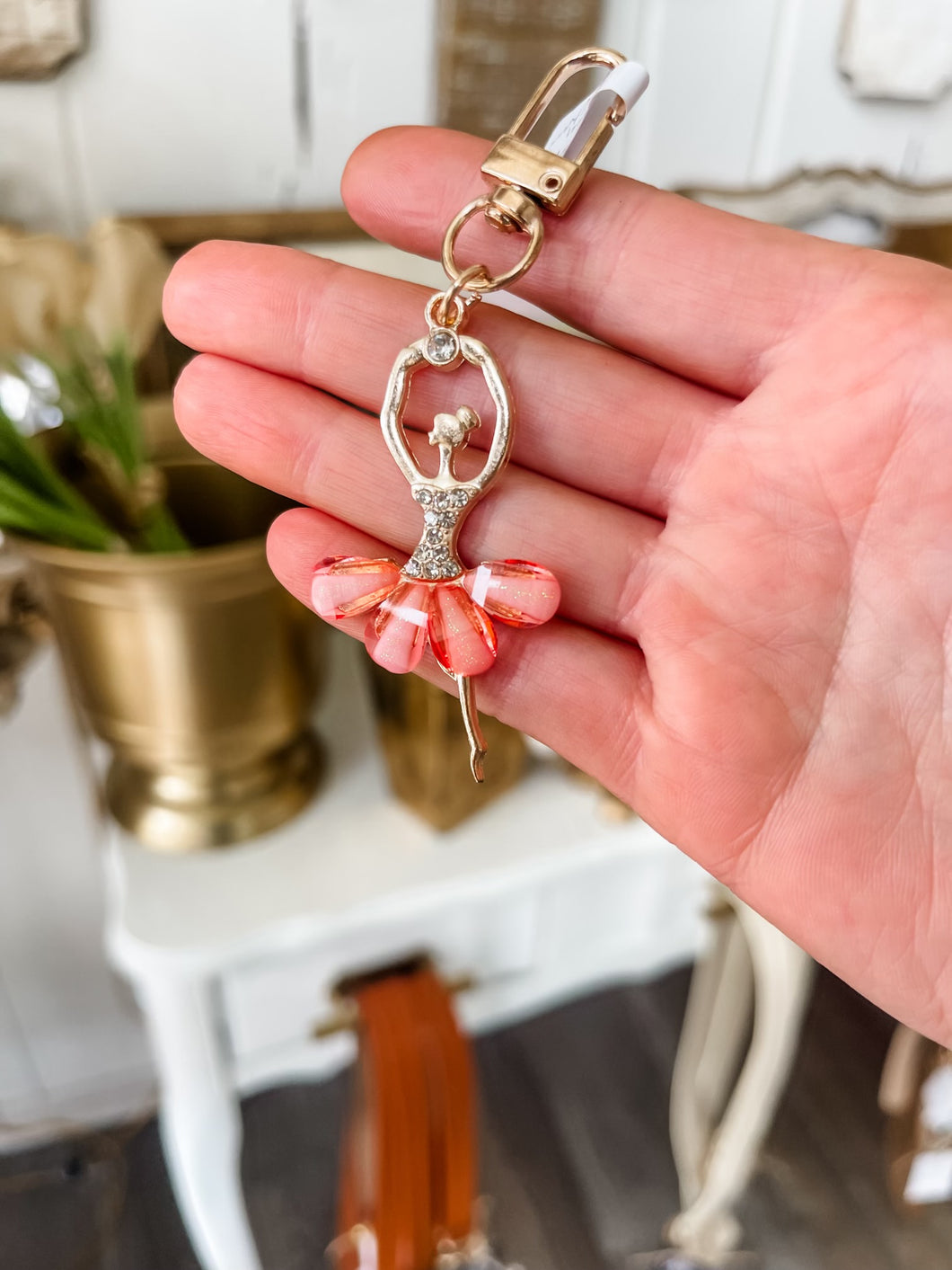 Pink Dancer Keychain-The Gilded Mosquito by Lisa Leger