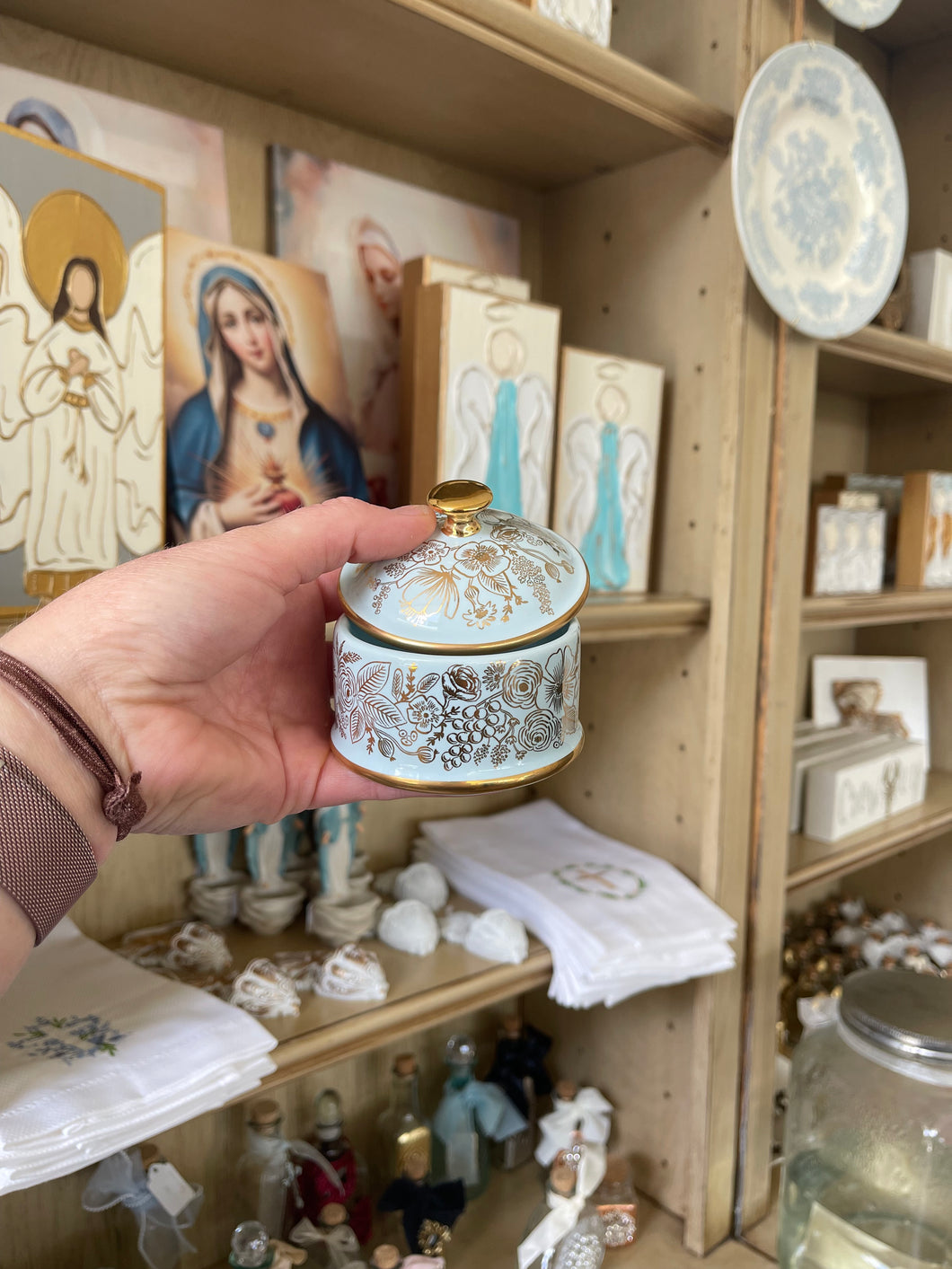 Colette Round Porcelain box- Stretched Out Designs