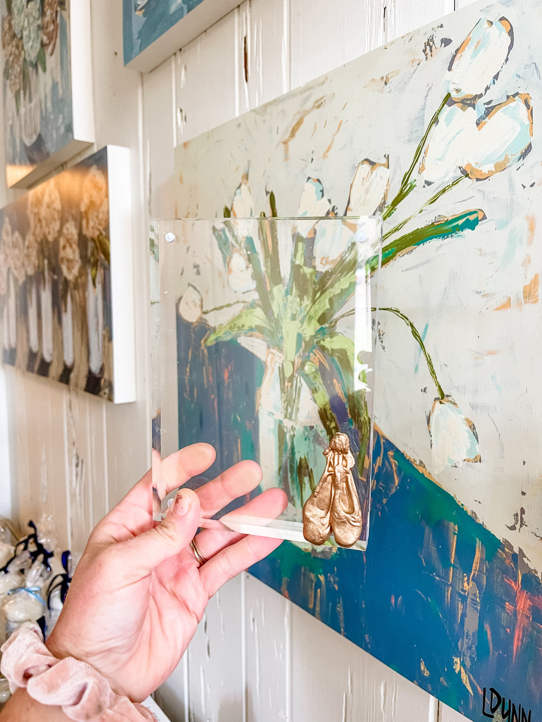 Ballet Shoes Acrylic Frame with Intaglio - Mae Mae Art by Maegan Hanna