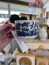 Load image into Gallery viewer, String of Pearls Blue and White Tea cup- scented candle-Belle Reve Designs by Megan Gatte
