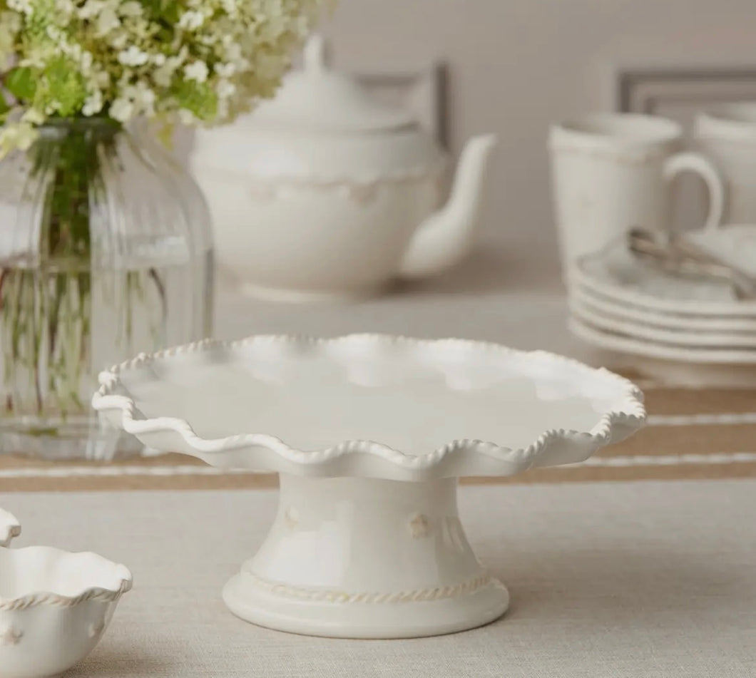 Heritage Footed Cake Plate - Graceful Stoneware Display - KOF