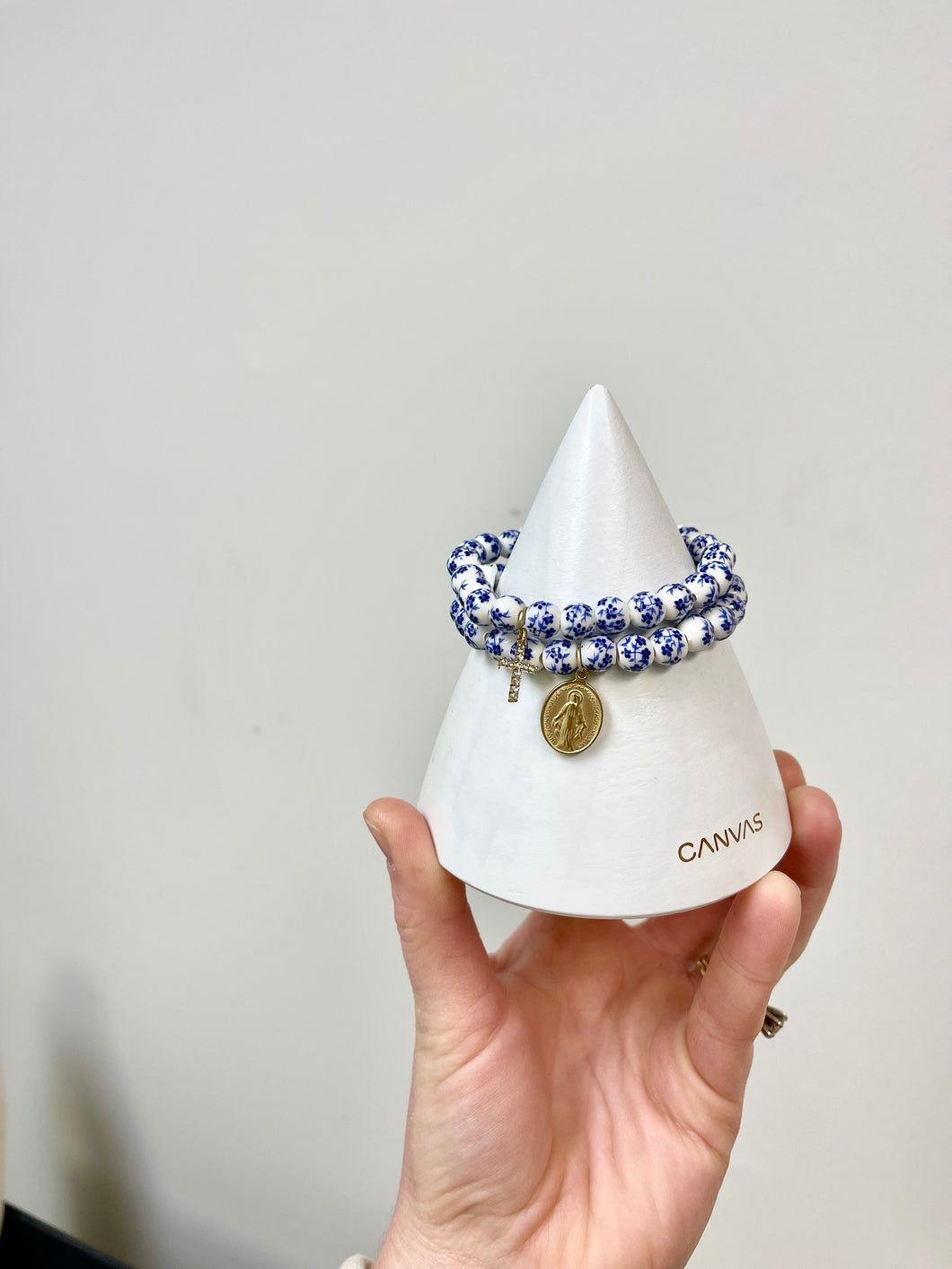 Blue and white bracelet - The Gilded Mosquito by Lisa Leger
