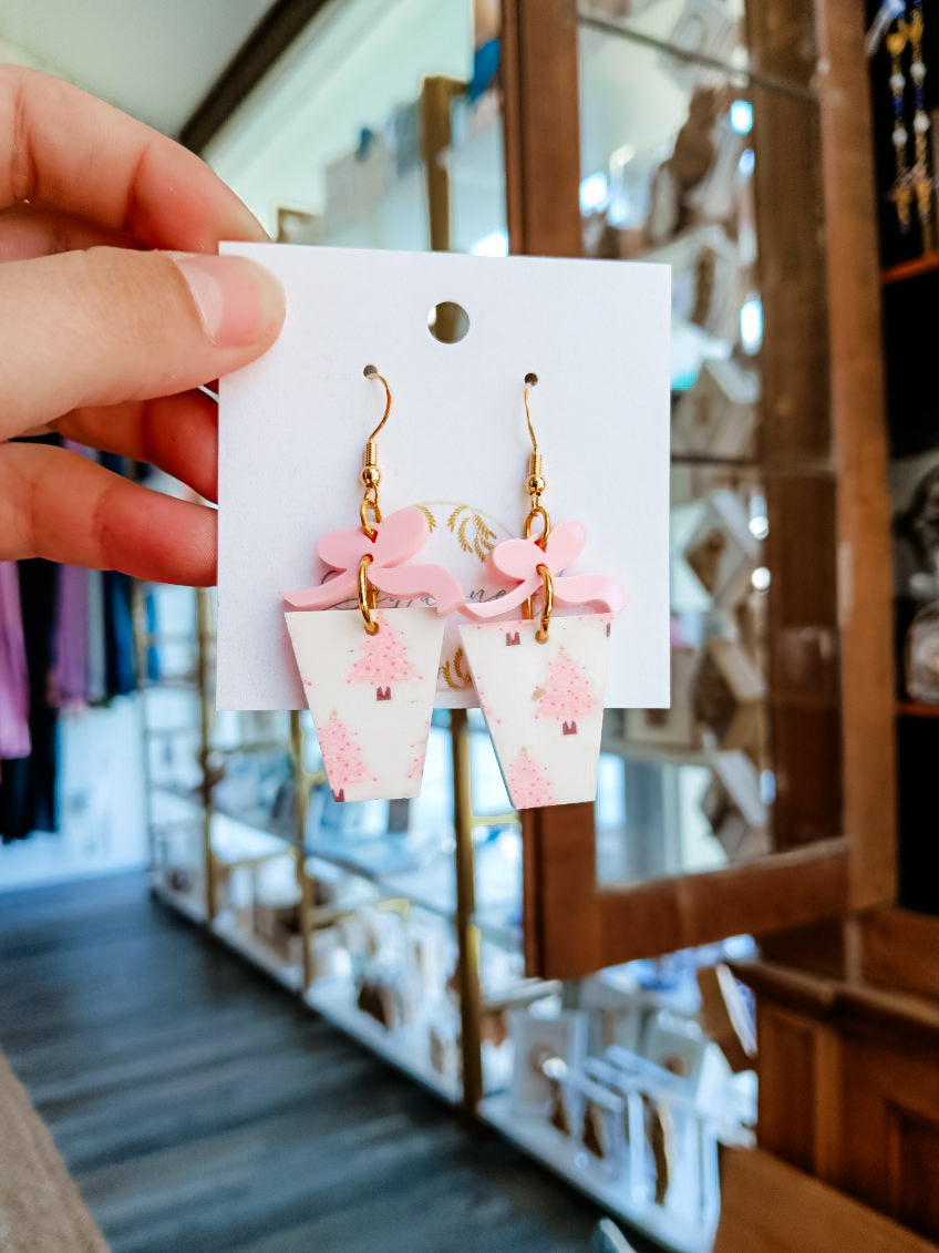 Pink gift earrings - Engrained