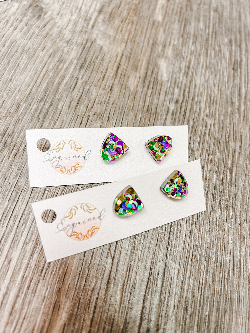 Mask studs - Mardi Gras earrings- Engrained