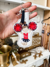 Load image into Gallery viewer, Cheerleader Keychain (Black and Red)-Toupelo Crafts by Peyton Toups
