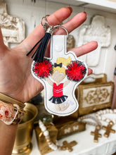 Load image into Gallery viewer, Cheerleader Keychain (Black and Red)-Toupelo Crafts by Peyton Toups
