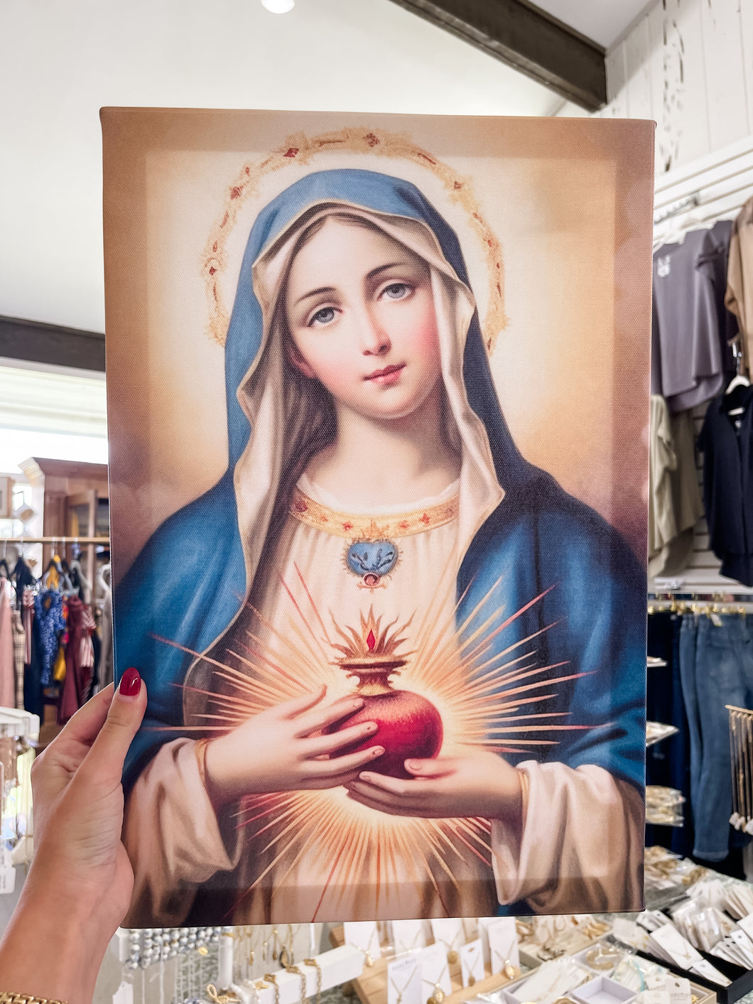 Sacred Heart of Mary canvas - Gilded Mosquito