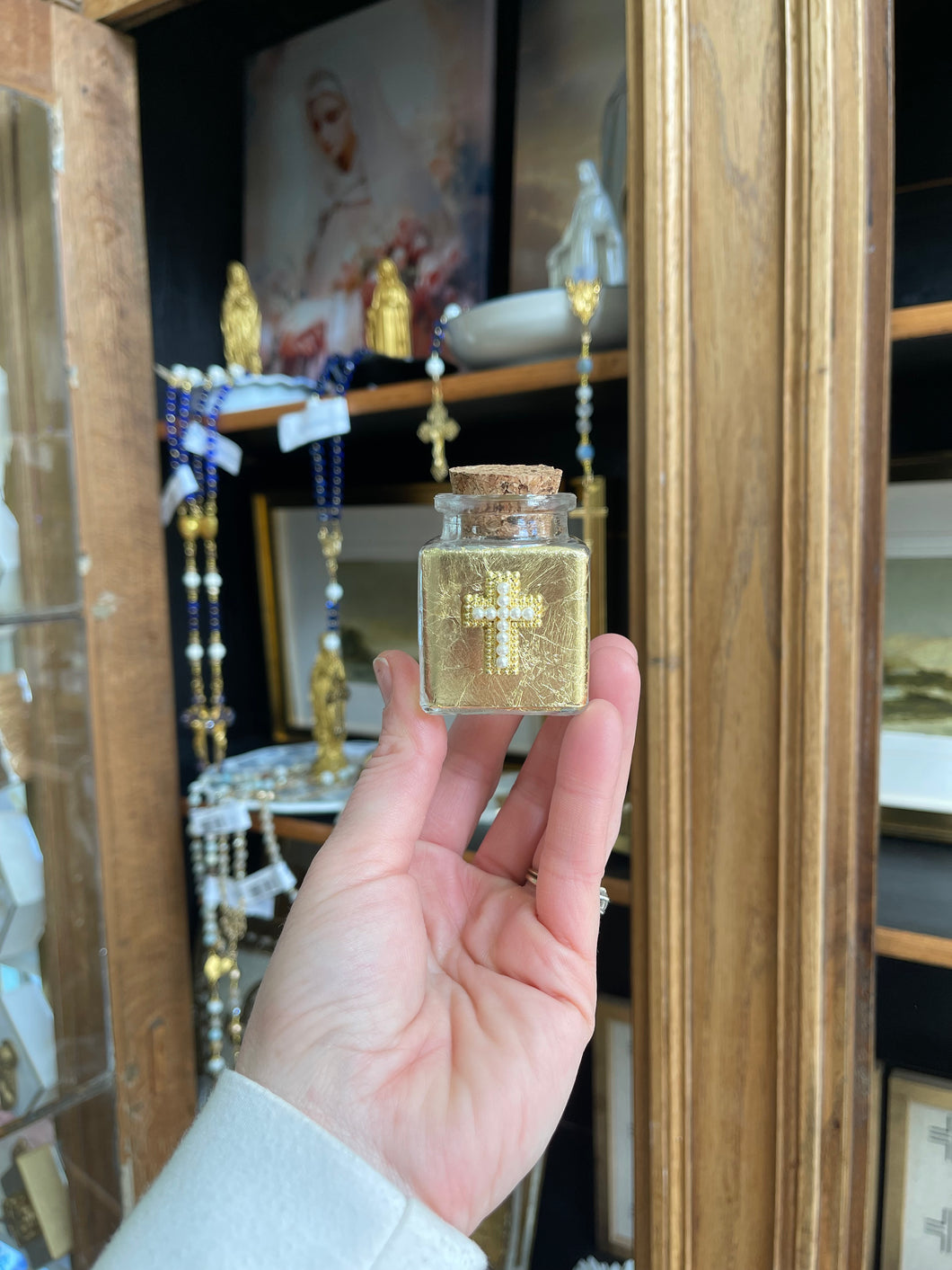 Assorted holy water bottle- vintage inspired & gold leafed by hand - By JLM Designs