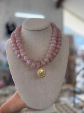 Load image into Gallery viewer, Large Pink Stone Necklace - The Gilded Mosquito by Lisa Leger
