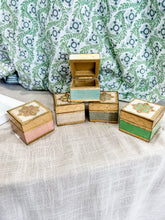 Load image into Gallery viewer, Florentine Carved Mini Wood Box with Lid, Ring Box
