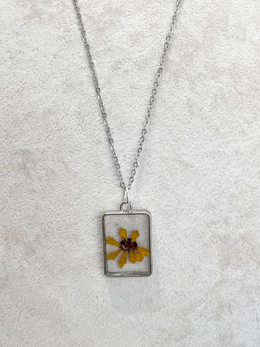 Silver Square with Yellow Flower-Prairie Press Designs