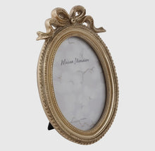 Load image into Gallery viewer, Gold 4x6 in. Polyresin Oval Coquette Photo Frame - KOF
