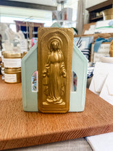 Load image into Gallery viewer, Gold Mary Prayer Card/Prayer Book Holder (Green)- Grace and Mercy Co
