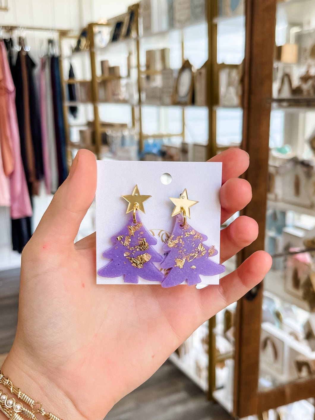 Purple & Gold Tree Earrings - Engrained