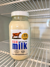 Load image into Gallery viewer, Milk - FRESH IN THE FRIDGE - Grace Ranch 100% Jersey Cows raw milk : 1/2 gallon - pickup only - please return glass jar at your next pickup
