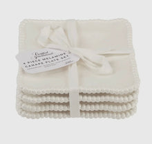 Load image into Gallery viewer, Set of 4 a Perlette Gift Cream Melamine Squarecanape Plates - KOF

