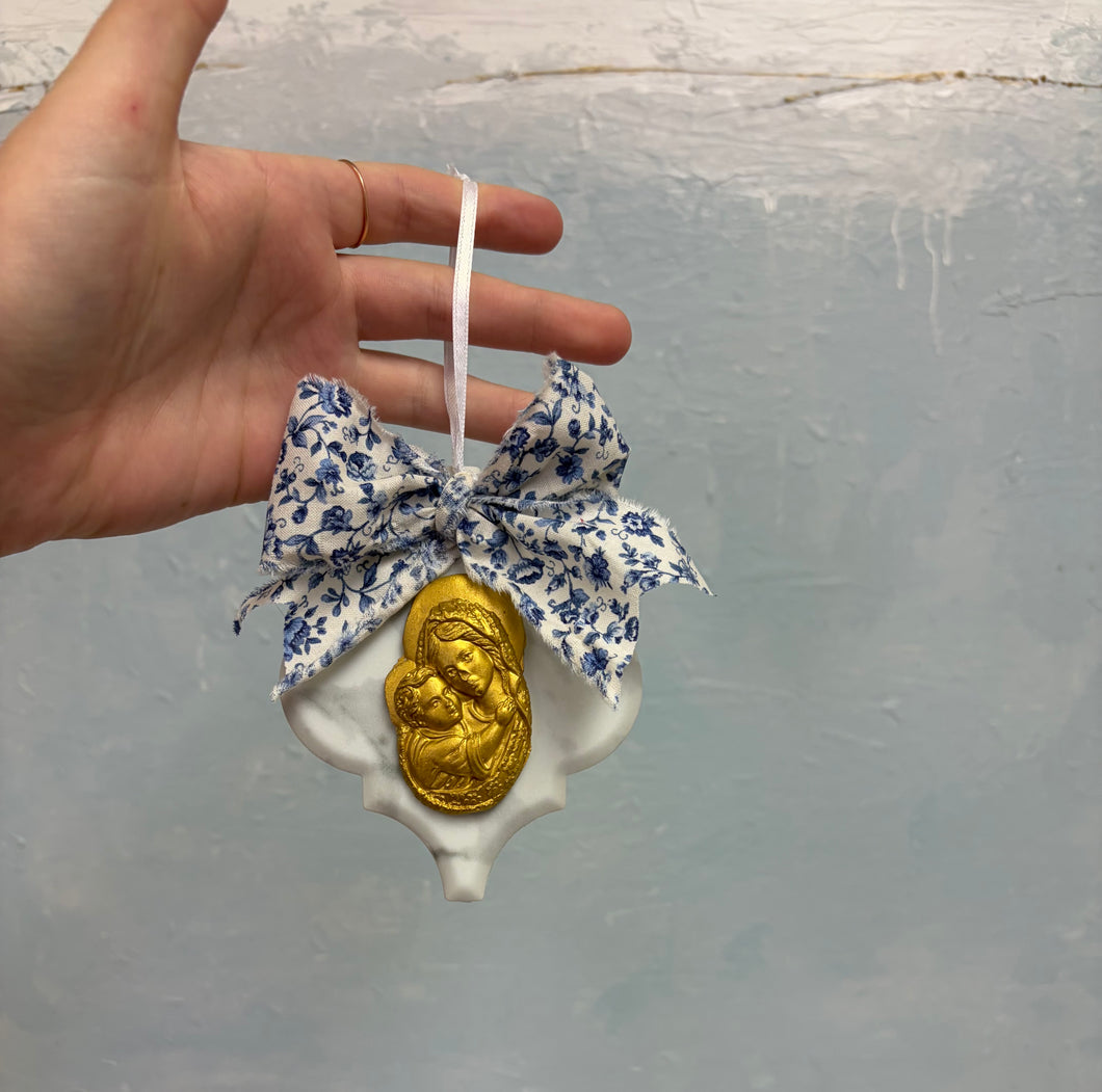 Mary + baby Jesus ornament - Grace and Mercy Co