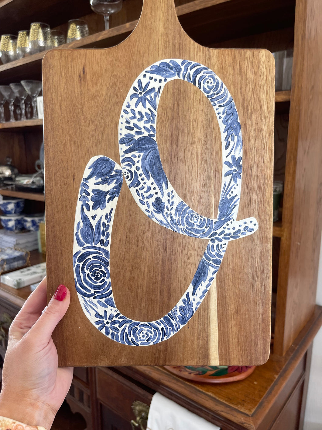 Hand painted Charcuterie Board “O” Sincerely, Emma