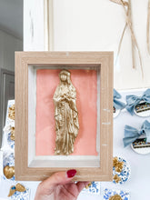 Load image into Gallery viewer, Blessed Mother Shadow box with gold intaglio- Mae Mae Art

