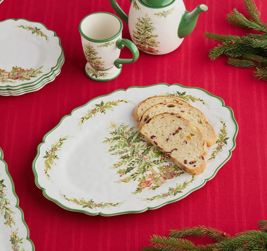 Holly Tree Oval Platter 18in X 13.5in - KOF