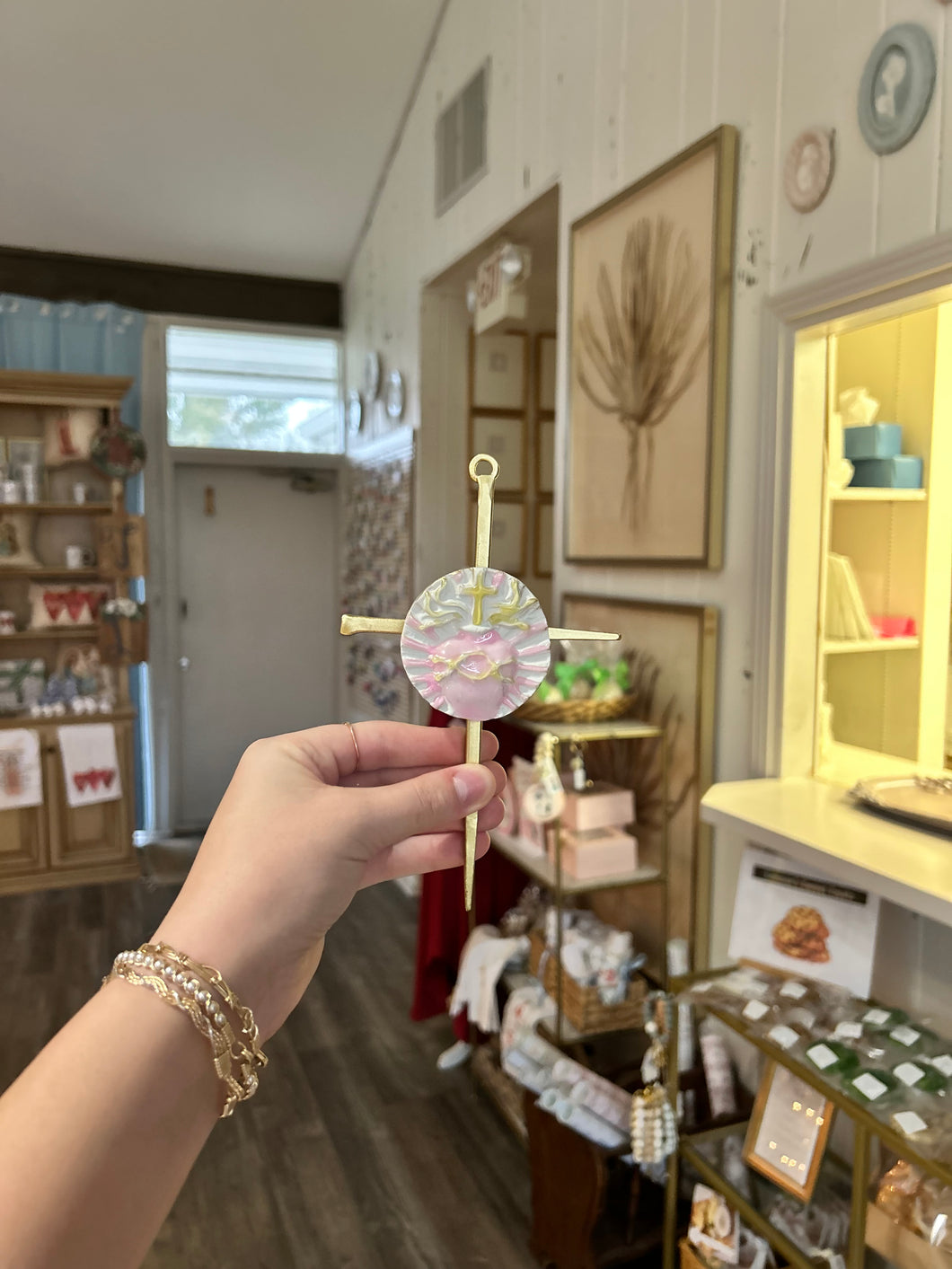 Assorted resin sacred heart crosses - Bee Still Designs