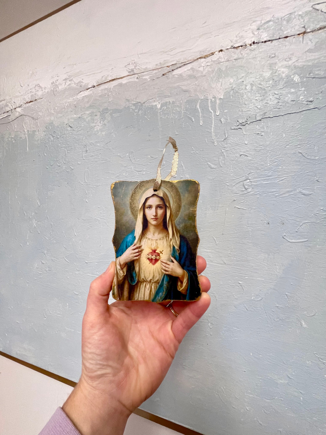 Scalloped Mary ornament The Gilded Mosquito by Lisa Leger