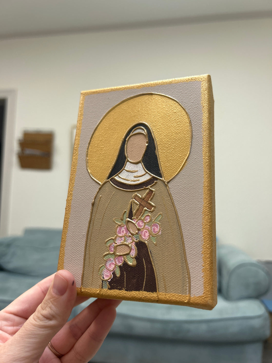 St Theresa on canvas -Hope’s Blessed Mess