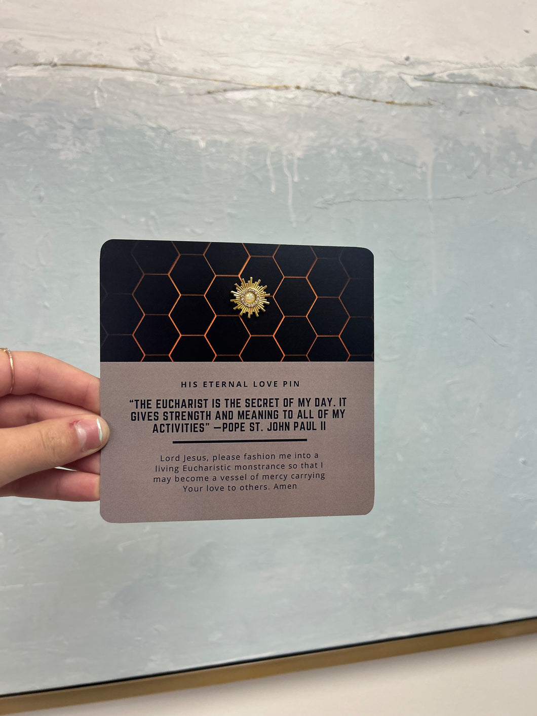 Monstrance lapel pin- Bee Still Design