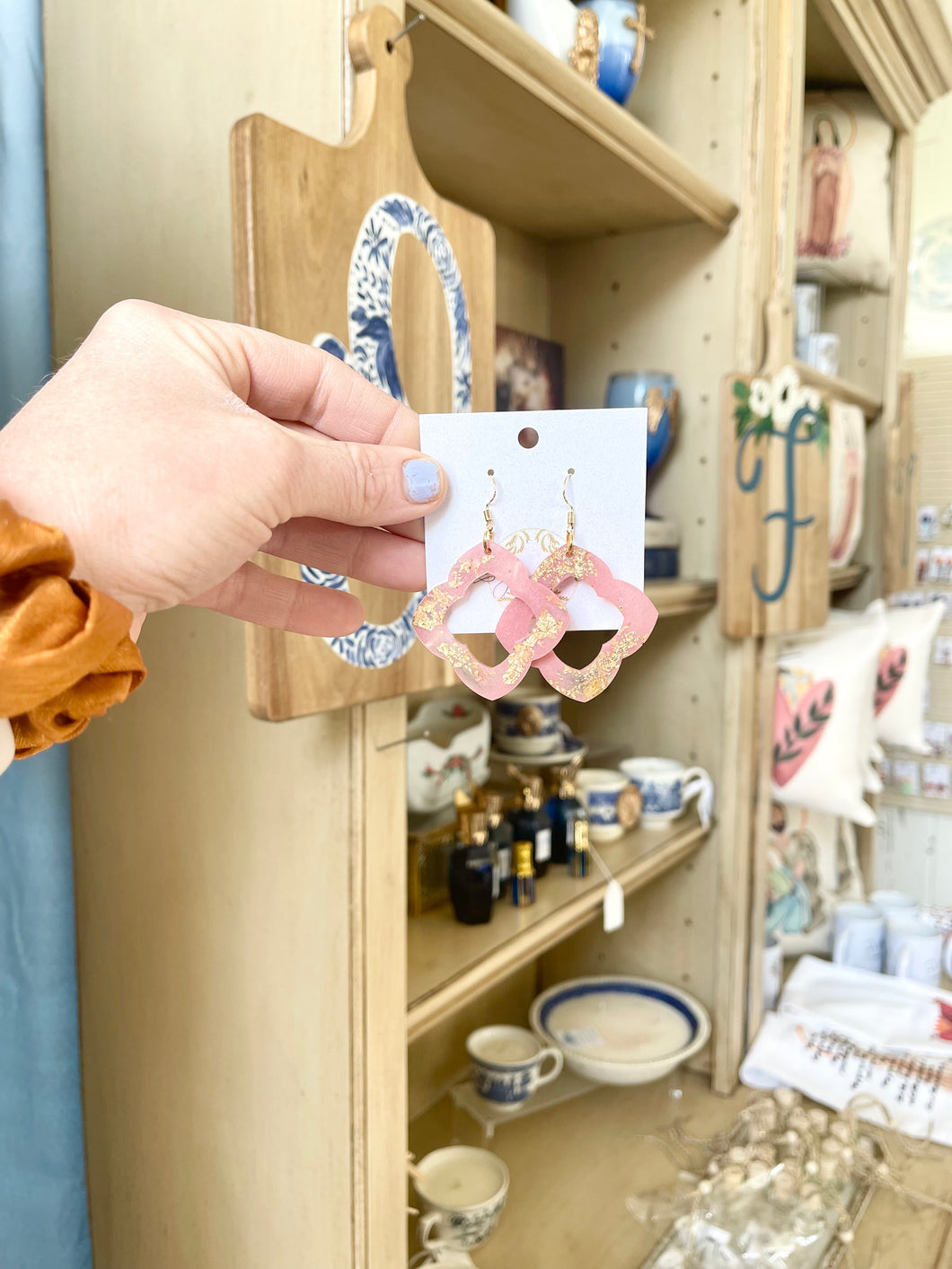 Light Pink Dangle Earrings- Engrained