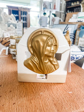 Load image into Gallery viewer, Gold Mary Prayer Card/Prayer Book Holder A  (White)- Grace and Mercy Co
