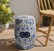 Load image into Gallery viewer, Ceramic Chinoiserie Floral Garden
Stools - KOF *cannot ship*
