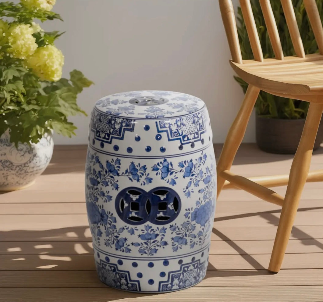 Ceramic Chinoiserie Floral Garden
Stools - KOF *cannot ship*