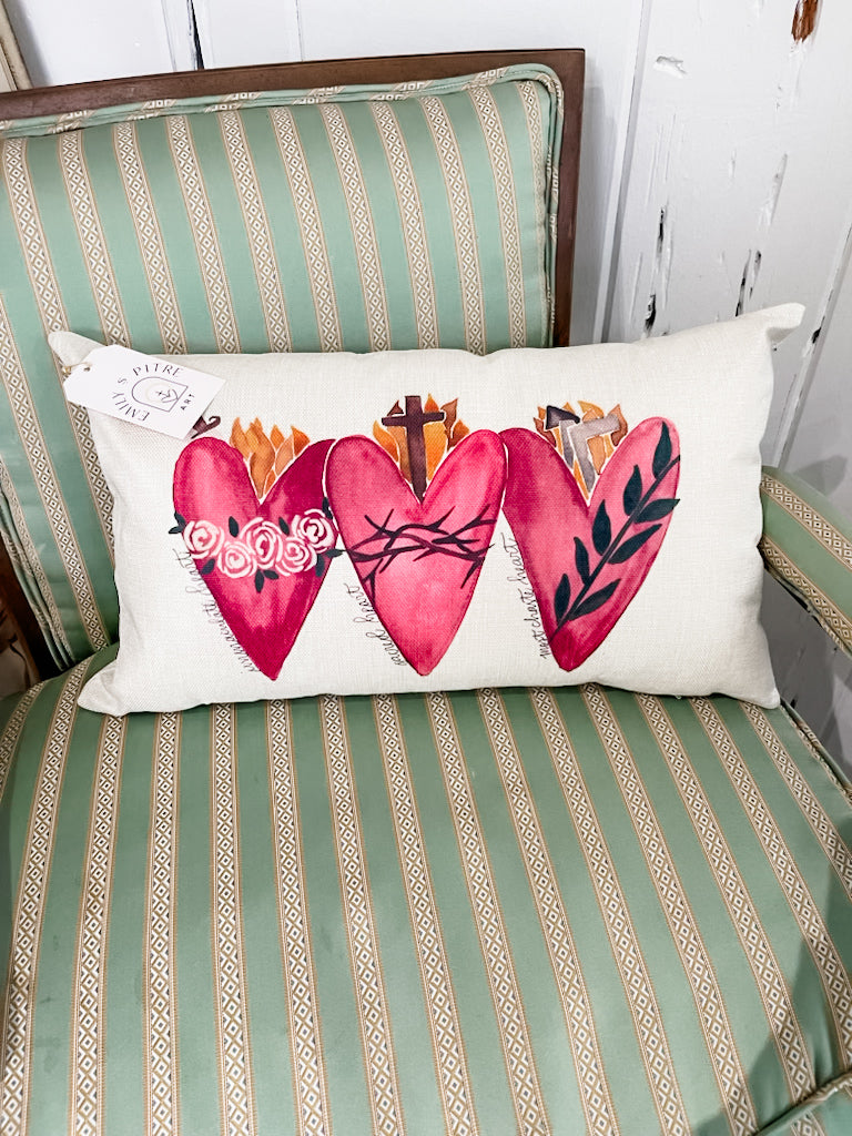 3 Hearts Pillow-Emily S. Pitre