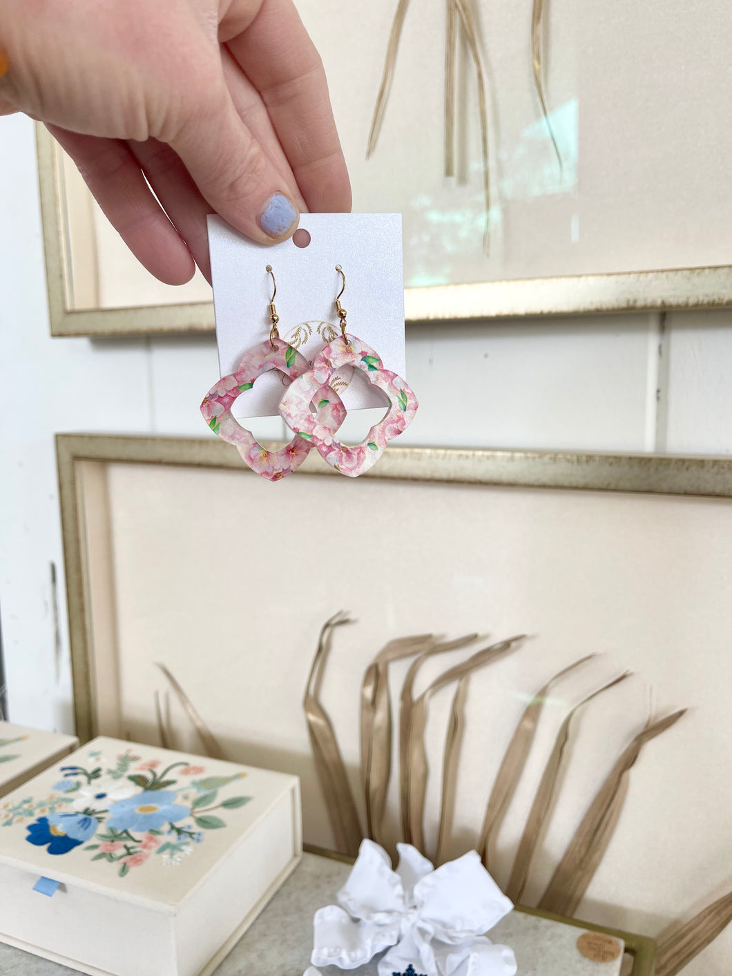 Pink Floral Earrings- Engrained