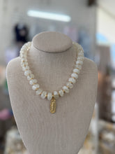 Load image into Gallery viewer, Large White Stone Necklace - The Gilded Mosquito by Lisa Leger
