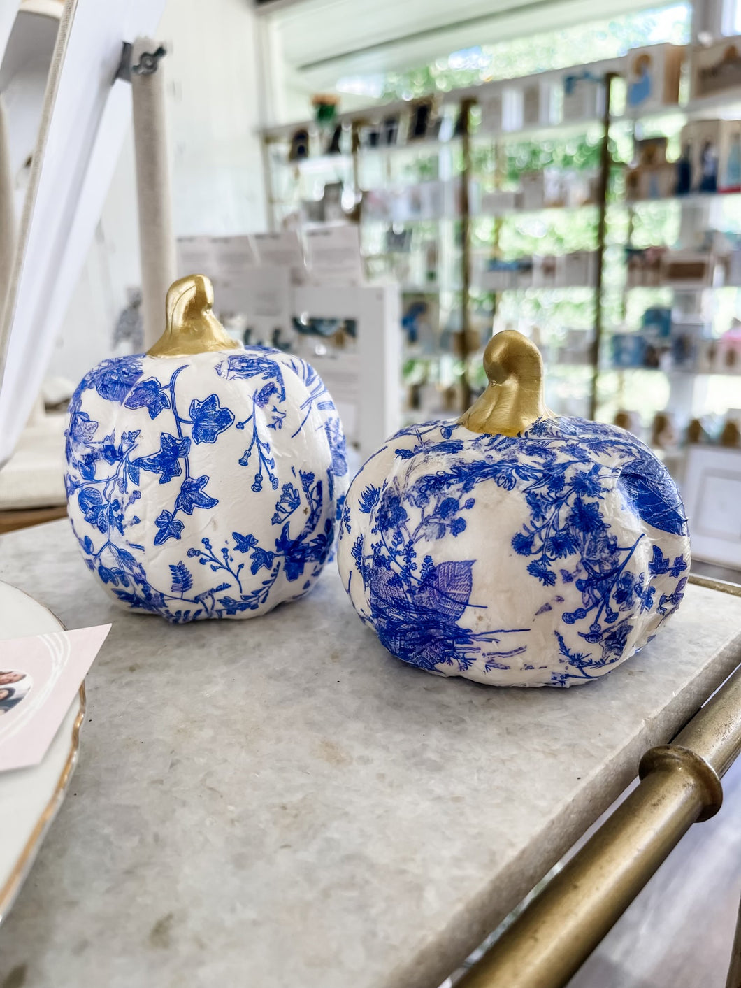 Blue and White Pumpkin- Grace and Mercy Company by Ginger