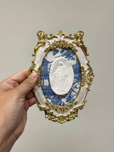 Load image into Gallery viewer, Pearl and gold frame with blue and white background - Mae Mae Art by Maegan Hanna
