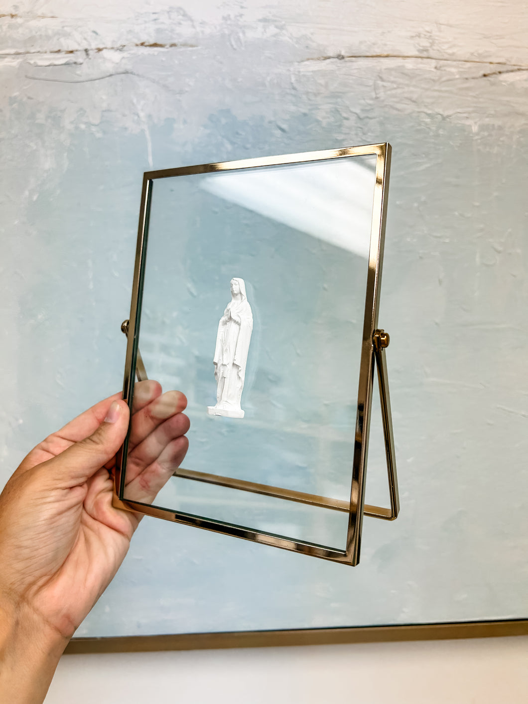Blessed Mother on gold float frame - Mary Abraham Collective