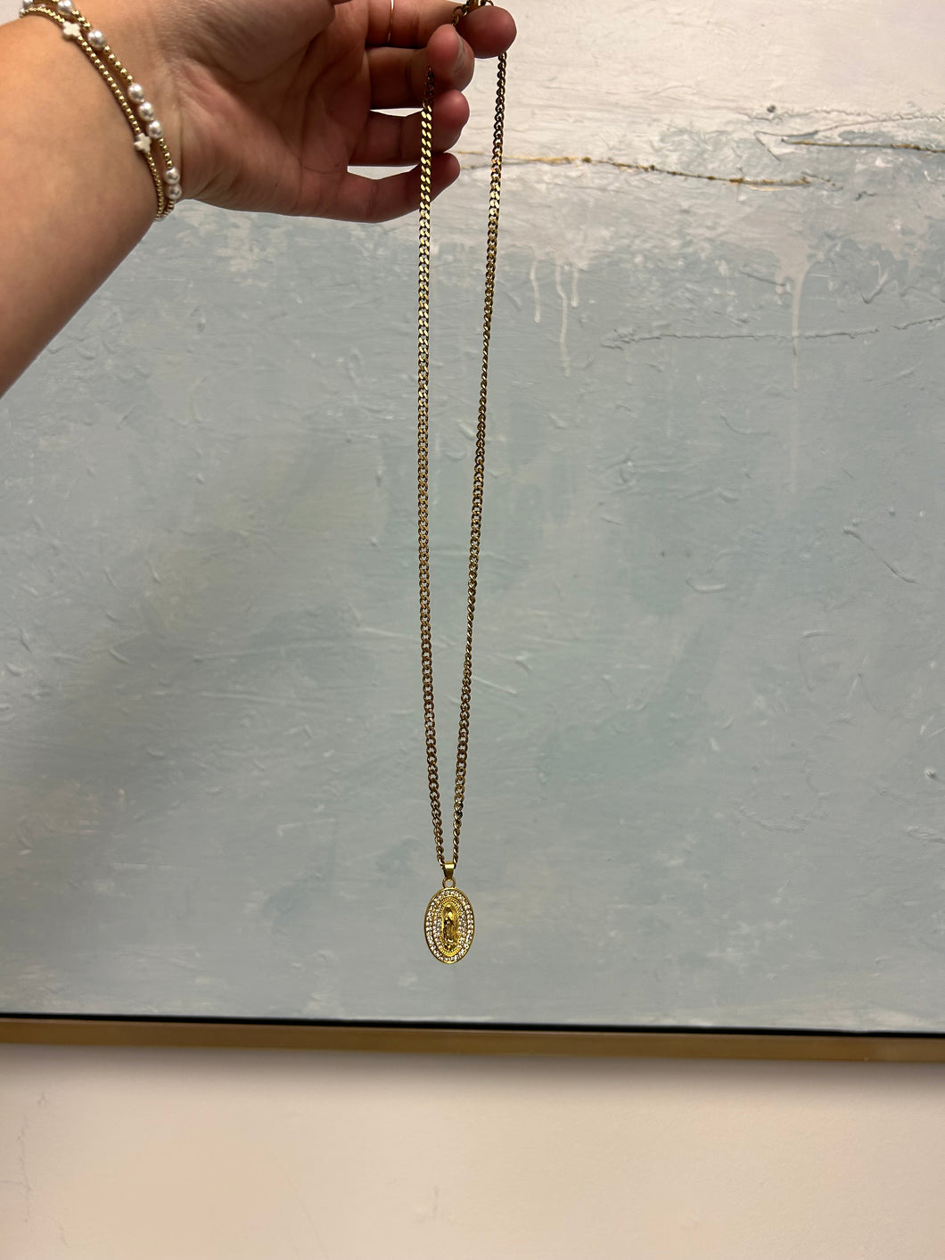 Rhinestone Mary Necklace- The Gilded Mosquito