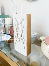 Load image into Gallery viewer, “Easter Bunny” Accent with Gold Paint on Wood-Christina Yeager Designs
