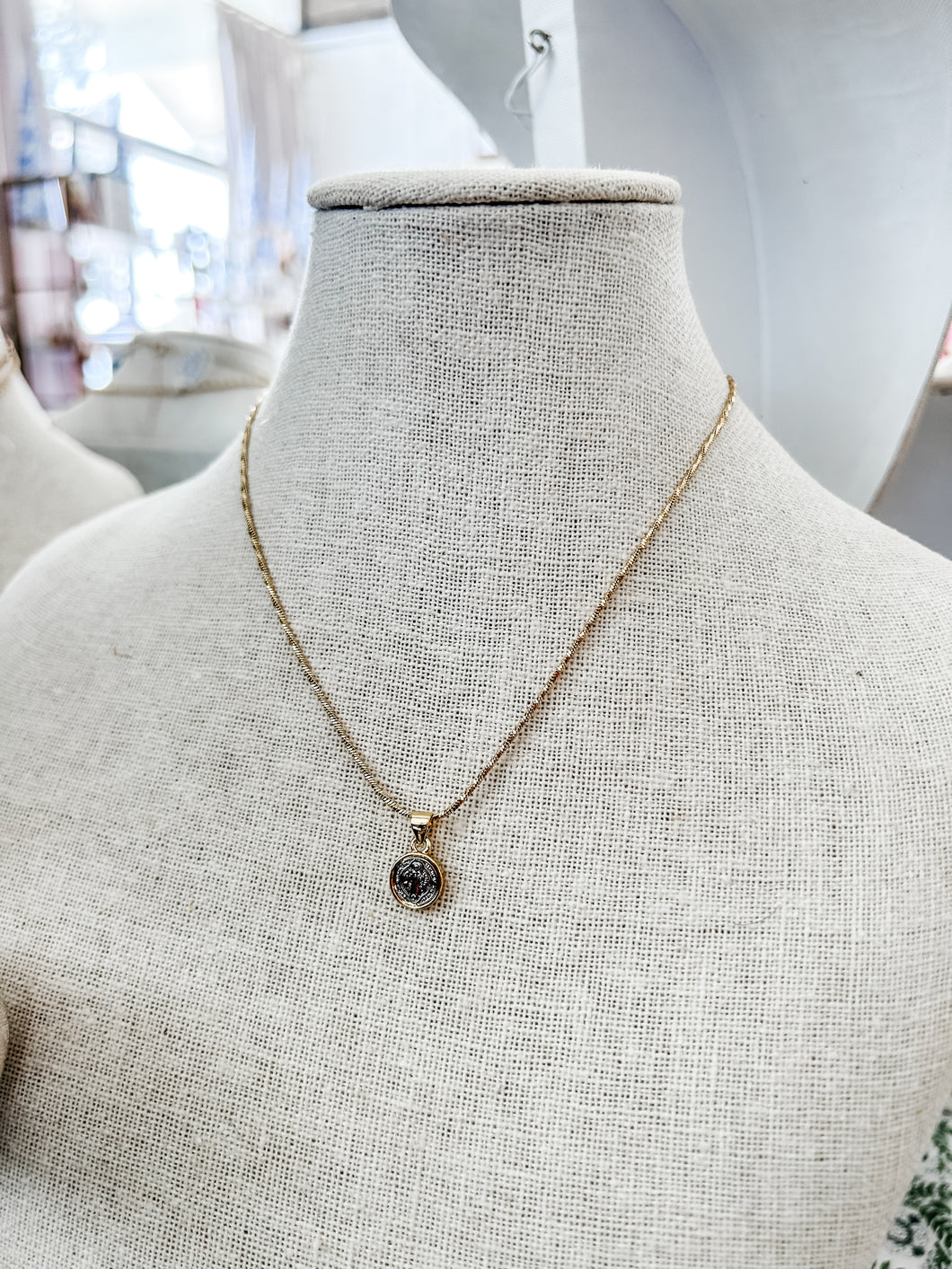 Adjustable St. Benedict Two-tone Necklace- Sanctify by Jamie Hanks