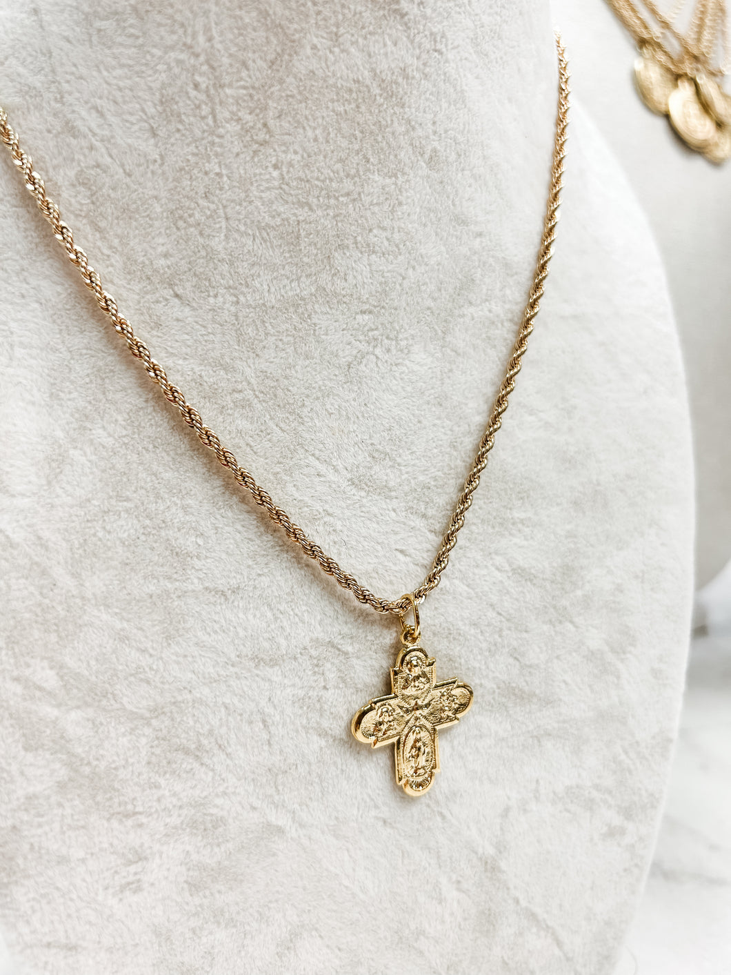 4 way cross on rope chain- Simply Grace by Niki Boullion