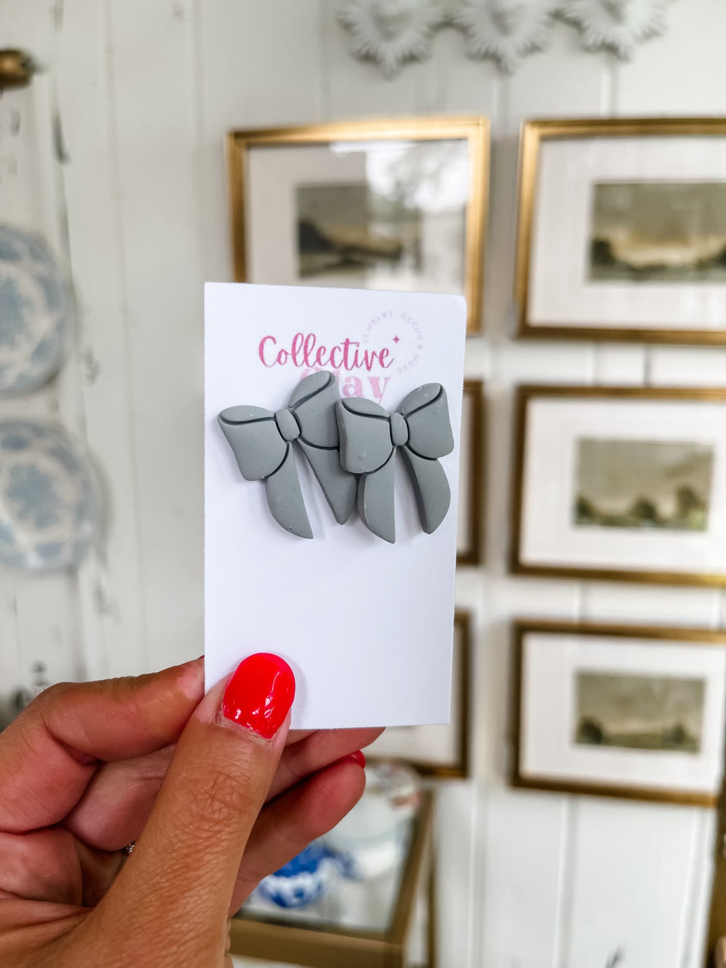 Grey Large Studs-Collective Clay by Julie Schrader